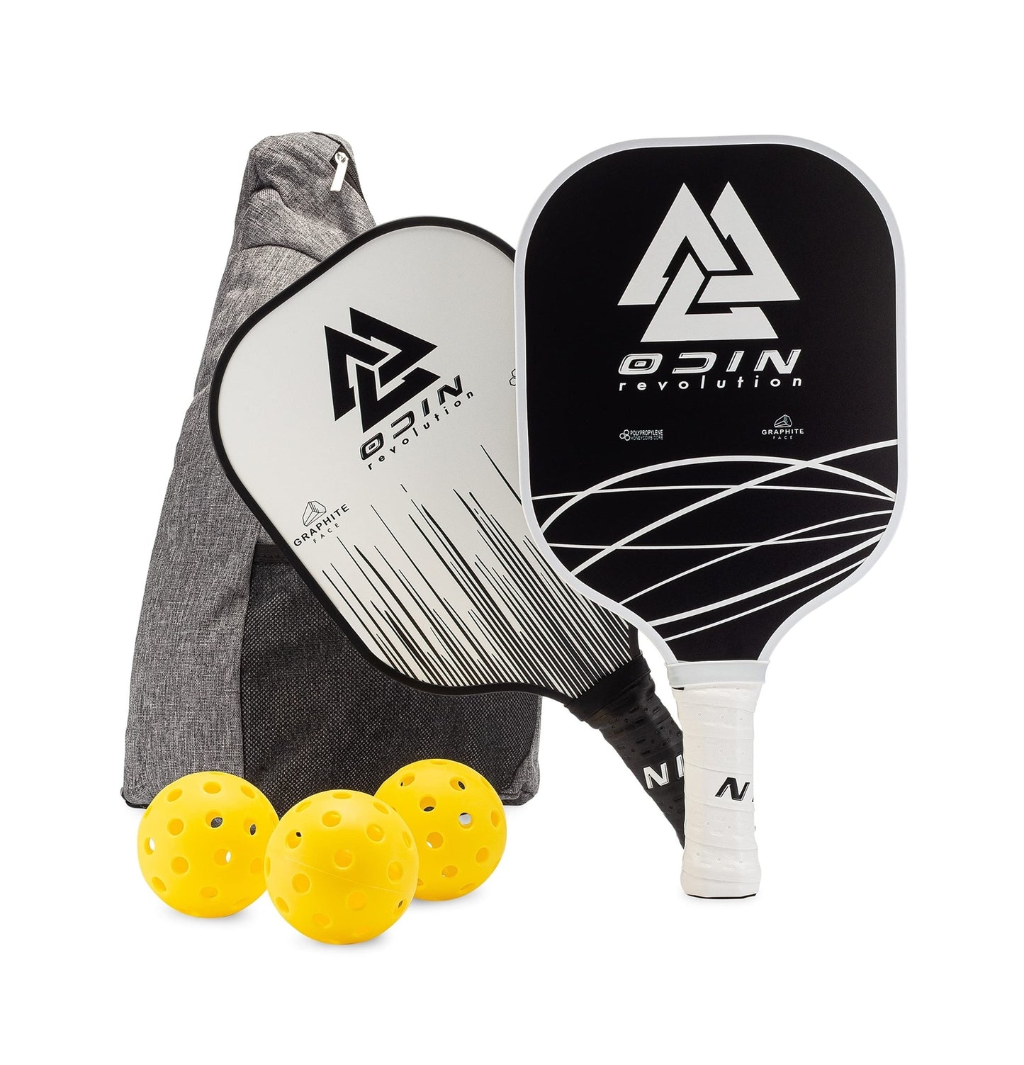 Odin Pickleball Paddles Set of 2 Premium Graphite Polypropylene Honeycomb Cor...