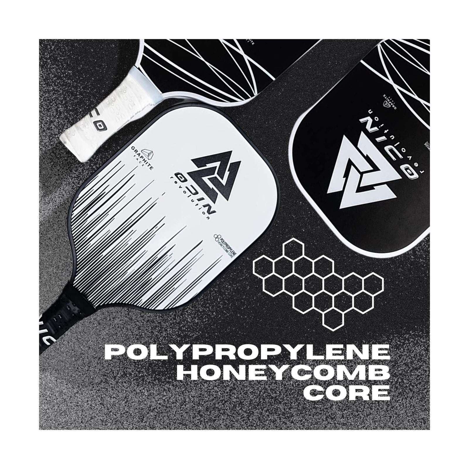 Odin Pickleball Paddles Set of 2 Premium Graphite Polypropylene Honeycomb Cor...